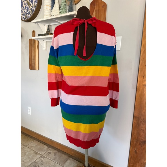 Chinti & Parker Rainbow Striped Sweater Dress Open Back Tie Detail Small UK - Picture 4 of 12
